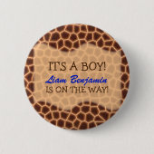 Baby Boy - Giraffe Themed Baby Dusche Button (Vorderseite)