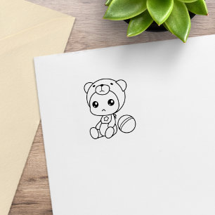 Baby Boy Girl Bär Overall 1x1 Gummistempel