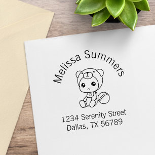 Baby Boy Girl Bär Overall Arch Adresse 2 Gummistempel