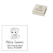 Baby Boy Girl Bear Jumpsuit Adresse Gummistempel (Stempel)
