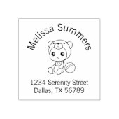 Baby Boy Girl Bear Jumpsuit Arme Adresse 2 Gummistempel (Prägung)