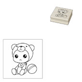 Baby Boy Girl Bear Jumpsuit Color Me 2 Gummistempel (Stempel)