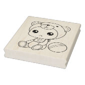 Baby Boy Girl Bear Jumpsuit Coloring Page Gummistempel (Stempel)