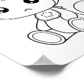 Baby Boy Girl Bear Jumpsuit Coloring Page Poster (Ecke)
