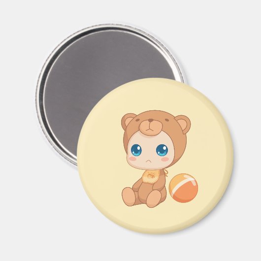 Baby Boy Girl Bear Jumpsuit Magnet (Vorderseite/Rückseite)