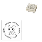 Baby Boy Girl Bear Jumpsuit Runde Adresse 2 Gummistempel (Stempel)
