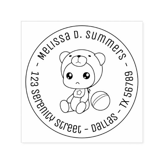 Baby Boy Girl Bear Jumpsuit Runde Adresse Permastempel (Design)