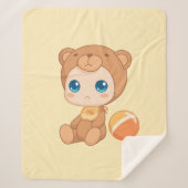 Baby Boy Girl Bear Jumpsuit Sherpadecke (Vorderseite)