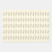 Baby Boy Girl Blue Yellow Pink Typografie Muster Geschenkpapier Set (Vorderseite 2)