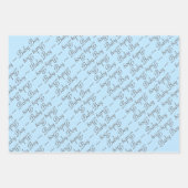 Baby Boy Girl Blue Yellow Pink Typografie Muster Geschenkpapier Set (Vorderseite)