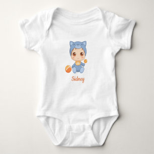 Baby Boy Girl Cat Individuelle Name Baby Strampler
