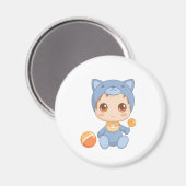 Baby Boy Girl Cat Jumpsuit Magnet (Vorderseite/Rückseite)