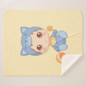 Baby Boy Girl Cat Jumpsuit Yellow Sherpadecke (Vorderseite (Horizontal))