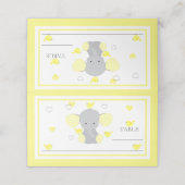 Baby Boy Girl Dusche Gelb Elefantentisch Platzkarte (Außenseite Aufgefaltet)