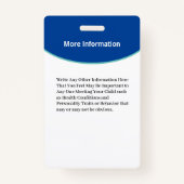 Baby Boy Girl Foto ID Card Custom Ausweis (Rückseite)