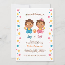 Baby Boy Girl Gender Reveal Party 2 Einladung