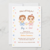 Baby Boy Girl Gender Reveal Party Einladung (Vorderseite)