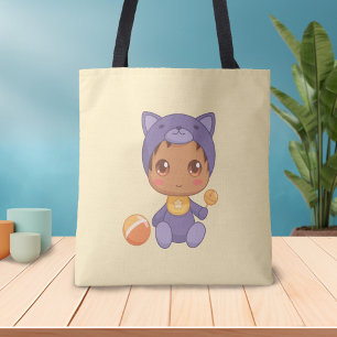 Baby Boy Girl Lila Cat Jumpsuit Tasche