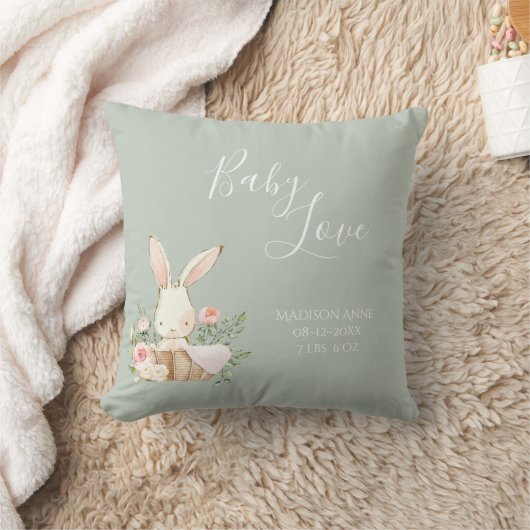 Baby Boy Girl Name Sage Script Liebe Keepake Kissen (Decke)