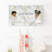 Baby Boy & Girl Twins Taufe Christening Ethnic Banner (Insitu)