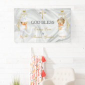 Baby Boy & Girl Twins Taufe Christening Gold Banner (Insitu)