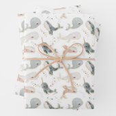 Baby Boy Girl Whimsical Whale Ocean Theme Party Geschenkpapier Set (Beispiel)