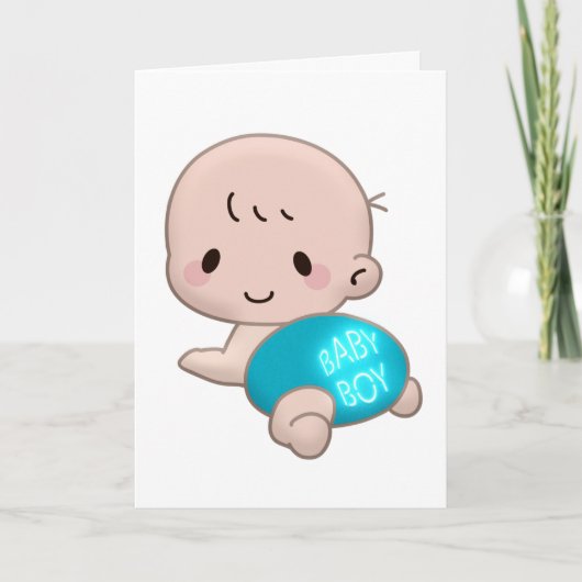 BABY BOY GRATULALATIONS GREETING CARD KARTE (Vorderseite)