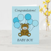 Baby Boy Gratulations Card Karte (Gelbe Blume)