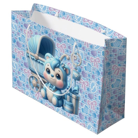 Baby Boy Große Geschenktüte (Rückseite Schrägansicht)