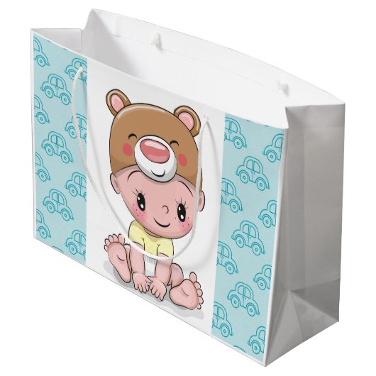 Baby Boy Große Geschenktüte (Rückseite Schrägansicht)