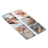 Baby Boy Heart Birth Ankündigung Foto Collage Magnet (Rechte Seite)