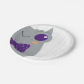 Baby Boy Horned Frog Lila Baby Dusche Pappteller (Schrägansicht)