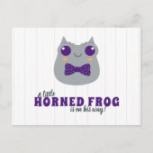 Baby Boy Horned Frog Lila Babydusche Einladung Postkarte (Vorderseite)