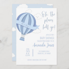 Baby Boy Hot Air Ballon Dusche Einladung