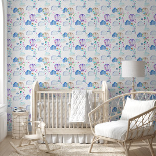 Baby Boy Hot Air Balloons und Wolken Tapete