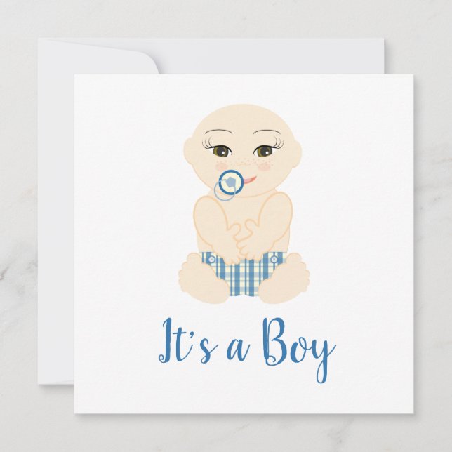 Baby Boy Illustration in Blue Shades Design (Vorderseite)