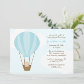 Baby Boy in Blue Balloon Einladung (Stehend Vorderseite)