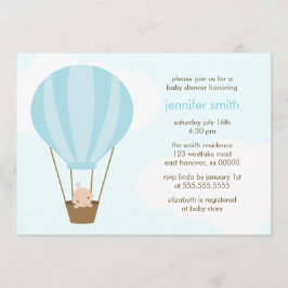 Baby Boy in Blue Balloon Einladung