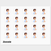 Baby Boy in Blue Romper Cutout Sticker (Blatt)