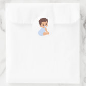 Baby Boy in Blue Romper Cutout Sticker (Tasche)
