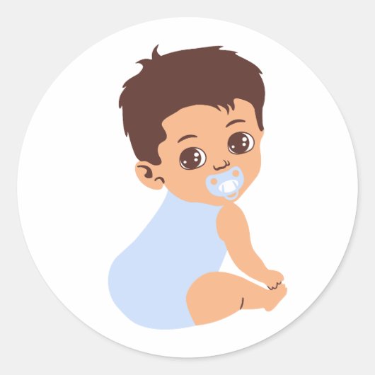 Baby Boy in Blue Romper Cutout Sticker (Vorderseite)