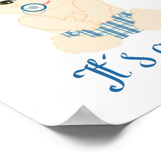 Baby Boy in Blue Shades Birth Stat Design Poster (Ecke)