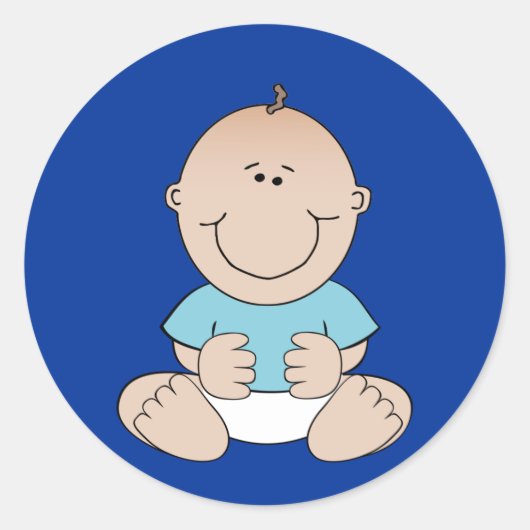 Baby Boy in Blue Shirt Aufkleber (Vorderseite)