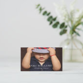 Baby Boy in Hat, Kinderkleidungsgeschäft Visitenkarte (Stehend Vorderseite)