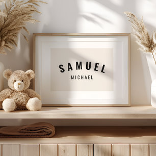 Baby Boy Individuelle Name Print Minimalistisch Ne Poster