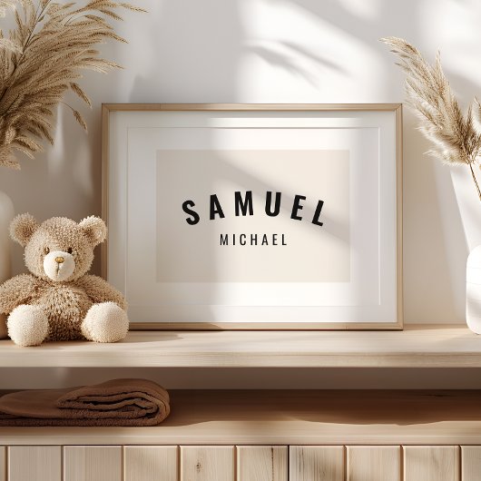 Baby Boy Individuelle Name Print Minimalistisch Ne Poster