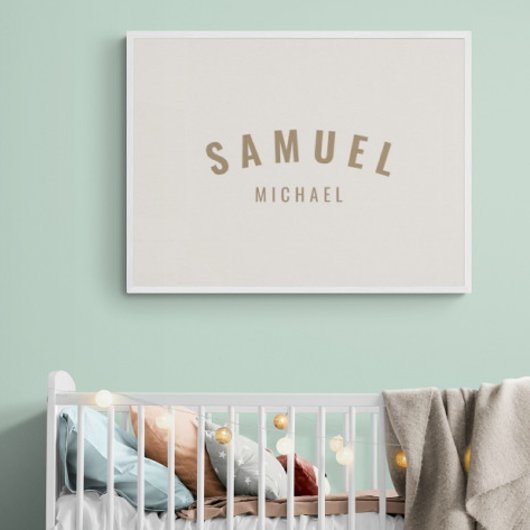 Baby Boy Individuelle Name Print Minimalistisch Si Poster