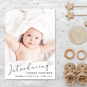 Baby Boy Introducing Photo Collage Birth Ankündigung