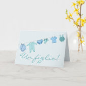 Baby Boy Italian Gratulationen Karte (Gelbe Blume)