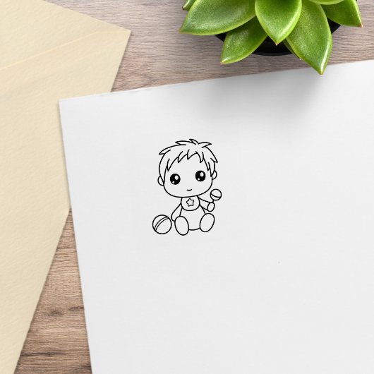 Baby Boy Jumpsuit 1x1 Gummistempel